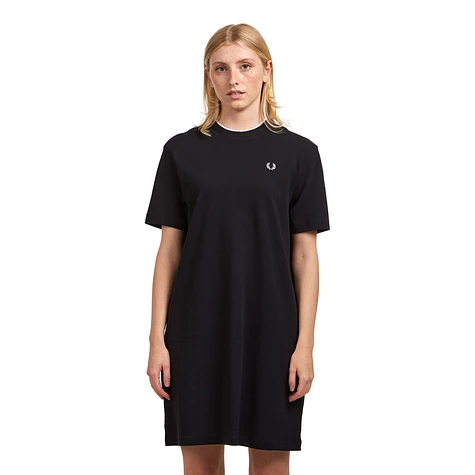 Fred Perry - Tipped Pique T-Shirt Dress (Black) | HHV