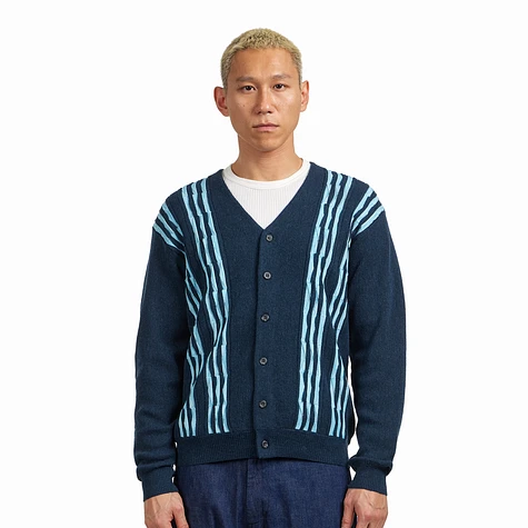 Beams Plus - Cardigan Born Stripe 14G