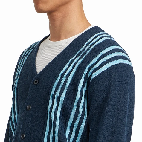Beams Plus - Cardigan Born Stripe 14G