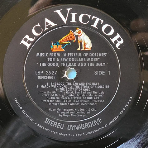 Hugo Montenegro And His Orchestra - Music From "A Fistful Of Dollars" & "For A Few Dollars More" & "The Good, The Bad And The Ugly"