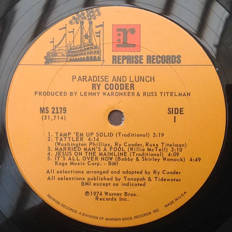 Ry Cooder - Paradise And Lunch