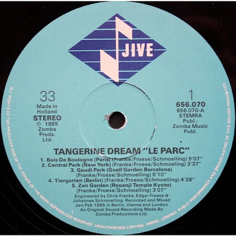 Tangerine Dream - Le Parc