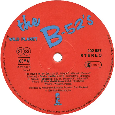 The B-52's - Wild Planet