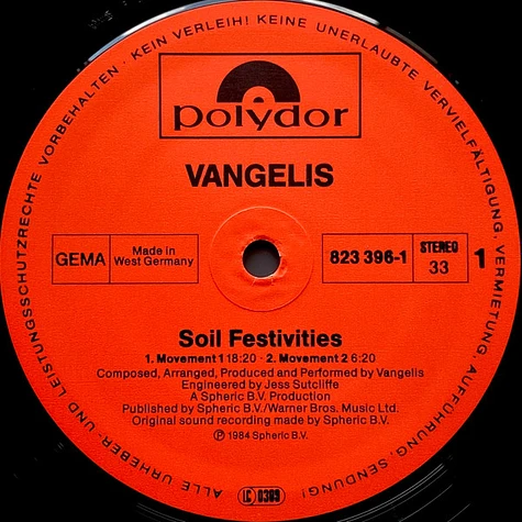 Vangelis - Soil Festivities