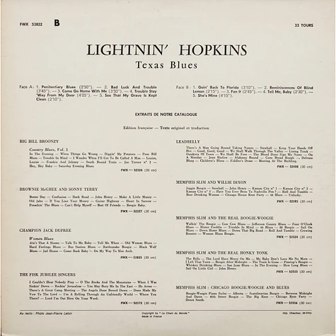 Lightnin' Hopkins - Texas Blues