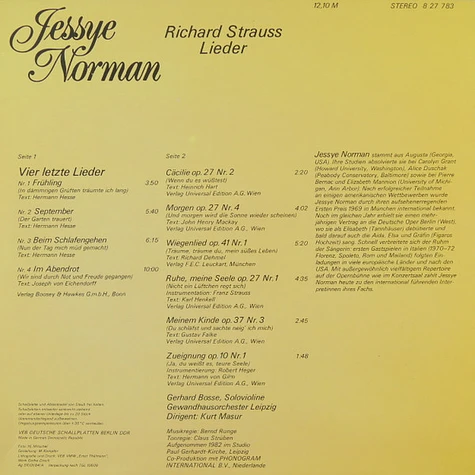 Jessye Norman, Gewandhausorchester Leipzig, Kurt Masur, Richard Strauss - Richard Strauss Lieder