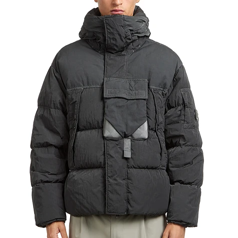 C.P. Company - Eco-Chrome R Mixed Hooded Down Jacket Jacket (Dark