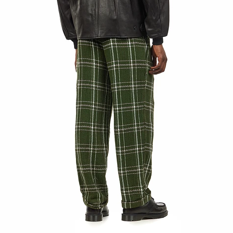 Beams Plus - 2 Pleats Relax Trousers Loose Weave Plaid