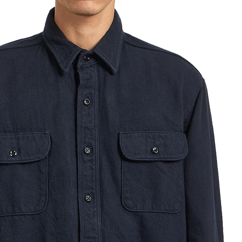 orSlow - Organic Cotton Relax Fit Flannel Shirt (Navy) | HHV