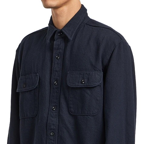 orSlow - Organic Cotton Relax Fit Flannel Shirt (Navy) | HHV