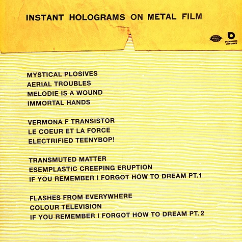 Stereolab - Instant Holograms On Metal Film Clear Vinyl Edition
