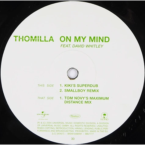 Thomilla - On My Mind (Limited Remix Edition Vinyl Vol. 2)