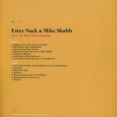 Estee Nack - Live At The Tabernackle - Vinyl LP - 2023 - US