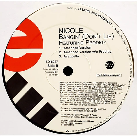 Nicole Wray Featuring Prodigy - Bangin' (Don't Lie)