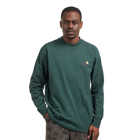 Carhartt WIP - L/S American Script T-Shirt (Kale Green) | HHV