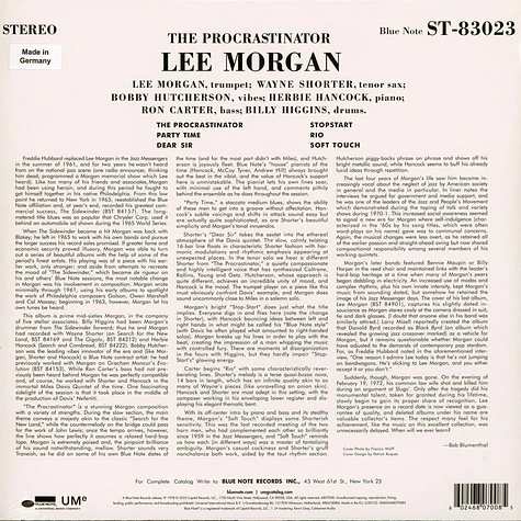Lee Morgan - Procrastinator Blue Note Classic Vinyl Edition