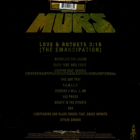 Murs - Love & Rockets 3:16 The Emancipation Skimask Orange Vinyl Edition