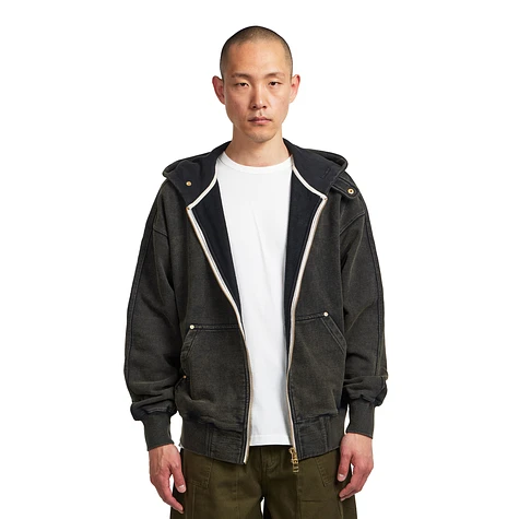 ▪️70‘s【IDEAL ZIP】 VINTAGE PARKA FrizmWORKS - Vintage Dyeing Hood Zip Up Parka (Black Brown) | HHV