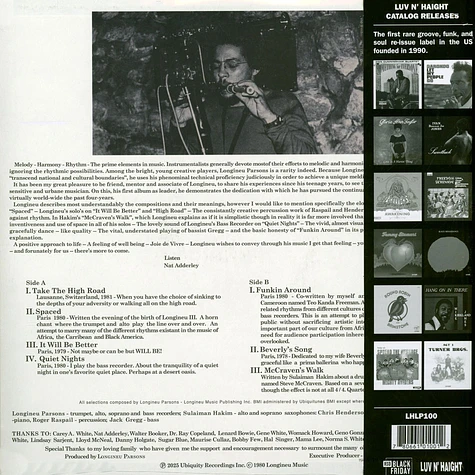 Longineu Parsons - Longineu Parsons Black Friday Record Store Day 2025 Edition