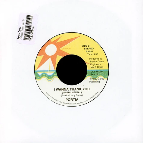 Portia Carey - I Wanna Thank You Vocal Club Mix / Instrumental