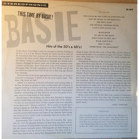 Count Basie - This Time By Basie! Hits Of The 50s & 60s - Vinyl LP ...