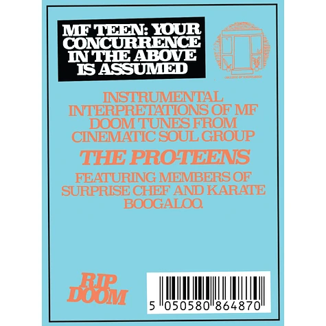 The Pro-Teens - MF Teen: Your Concurrence In The Above Is Assumed HHV Exclusive Clear With Orange And Blue Splatter Vinyl Edition
