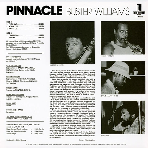 Buster Williams - Pinnacle Record Store Day 2026 Edition - Vinyl