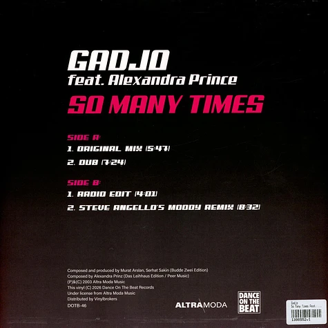 Gadjo - So Many Times Feat. Alexandra Prince Pink Vinyl Edition