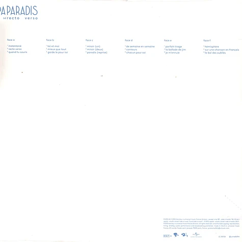 Paradis - Recto Verso Limited Edition - Vinyl 3LP - 2026 - US