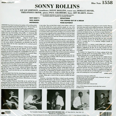 Sonny Rollins - Vol. 2 Tone Poet Vinyl Edition