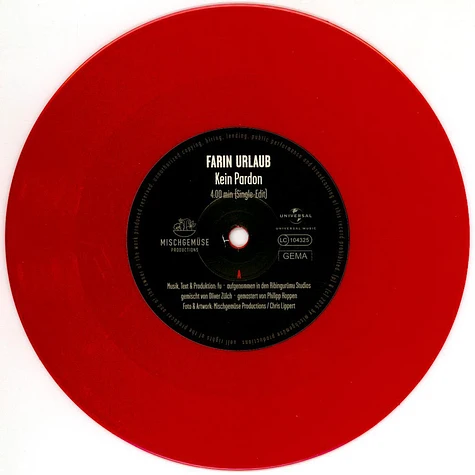 Farin Urlaub - Kein Pardon Red Vinyl Edition