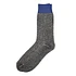 Double Face Crew Socks "Silk & Cotton" (Blue / Gray)