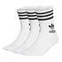 Mid Cut Solid Crew Sock (Pack of 5) (White)