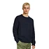 Recycled Wool Cable Knit Crewneck Sweater (New Navy)