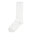 Linen Cotton Ribbed Crew Socks (Off White)
