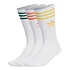 3 Stripes Crew Sock (Pack of 3) (White / Bold Gold / Orange)