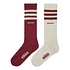 3 Stripe Sock (Wonder White / Collegiate Burgundy)