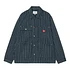 Drewe Chore Coat "Fountain" Twill, 8 oz (Heart C Pinstripe / Ink / Natural Rinsed)