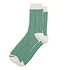 Vertical Stripe Socks (White / Green)