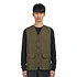 Non Down Military Reversible V Neck Vest (Dark Olive)