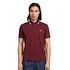 Twin Tipped Fred Perry Shirt (Made in England) (Maroon / White / Ice)