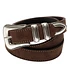 Western Suede Silver Belt (Dark Brown)