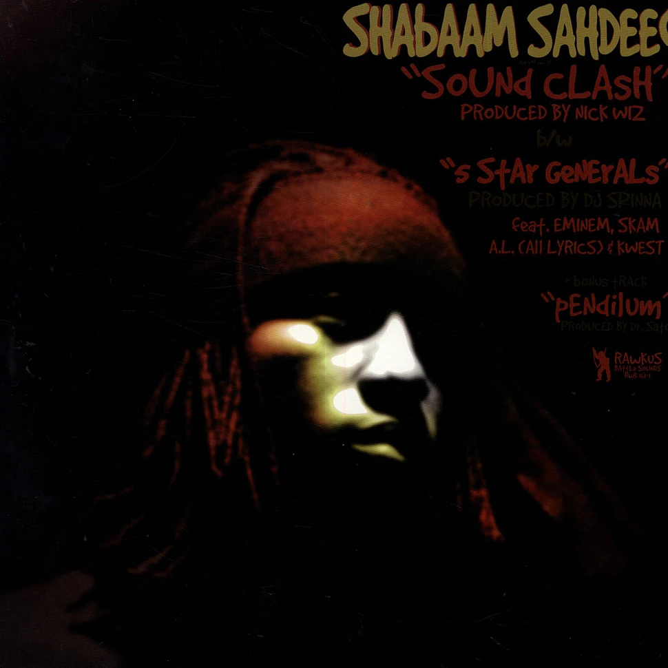 Shabaam Sahdeeq - Sound Clash b/w 5 Star Generals + Pendilum