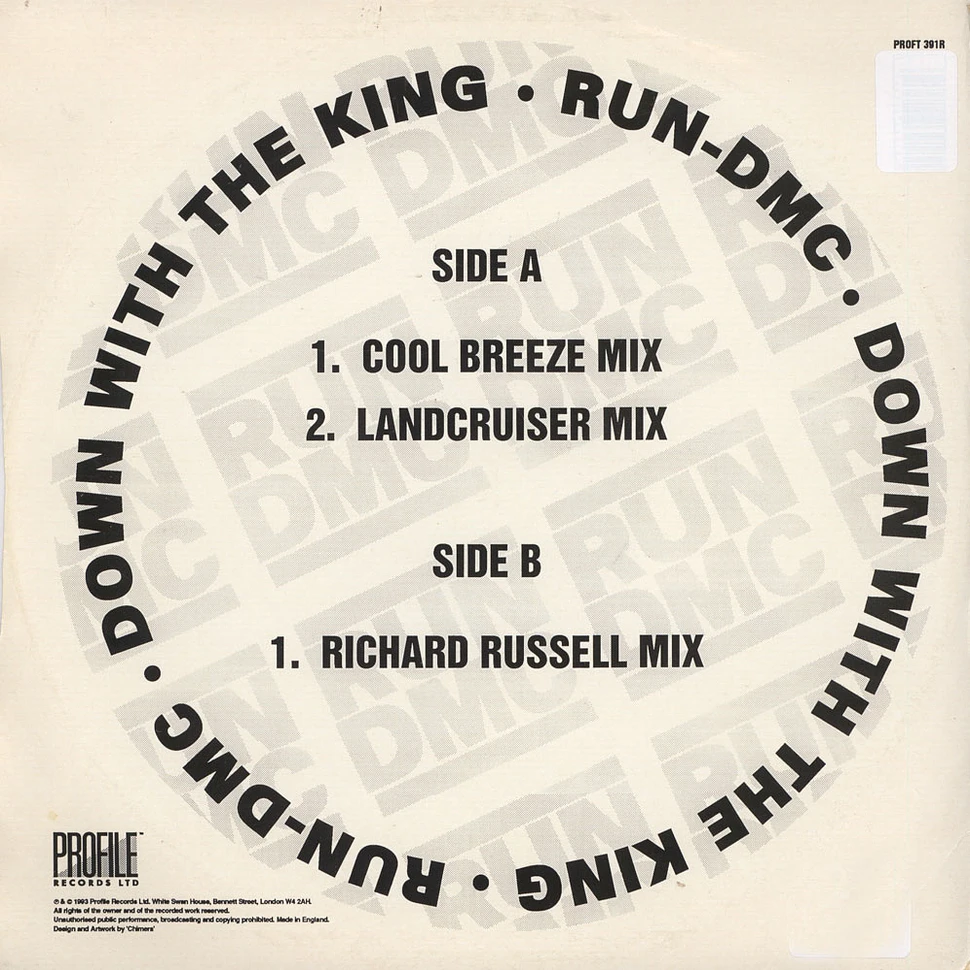 Run DMC - Down With The King (UK Remixes)