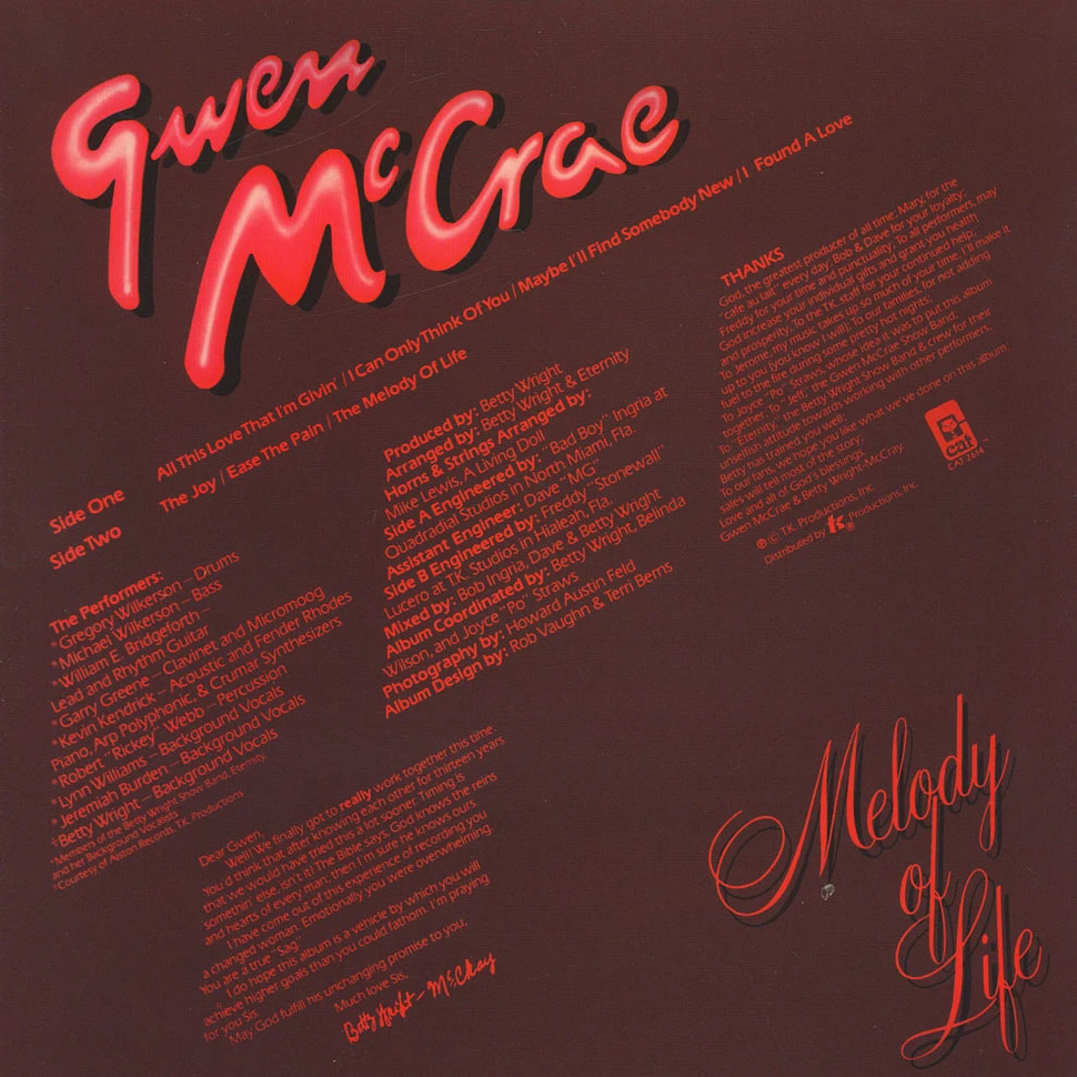 Gwen McCrae - Melody of life