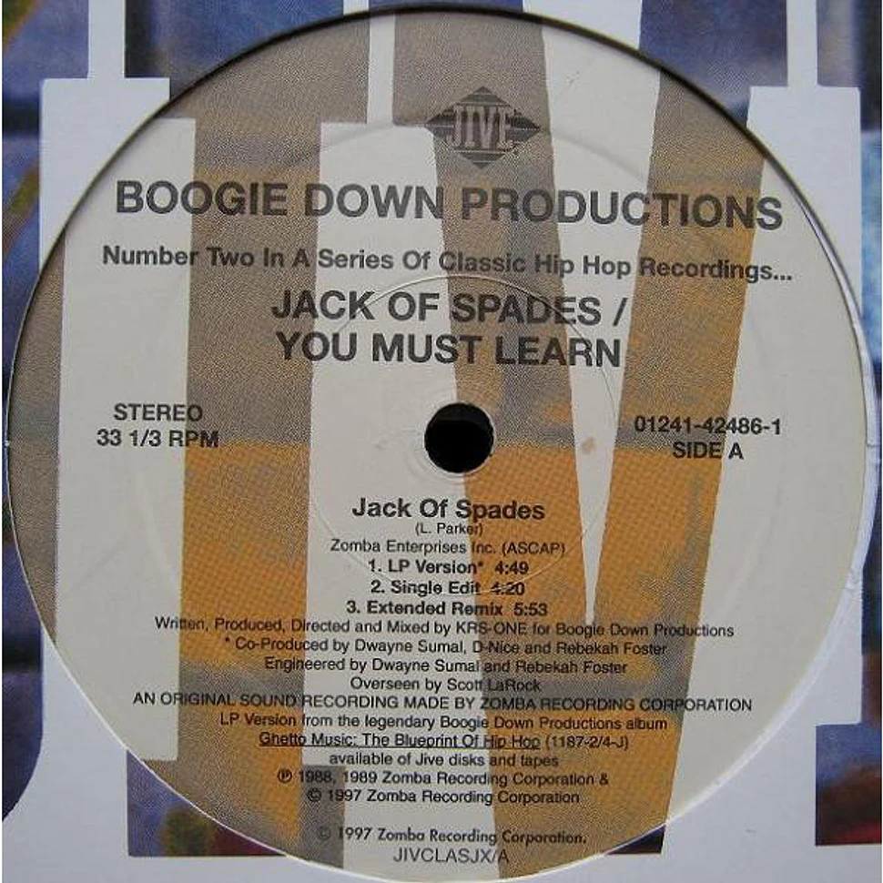 Boogie Down Productions - Jack Of Spades / You Must Learn