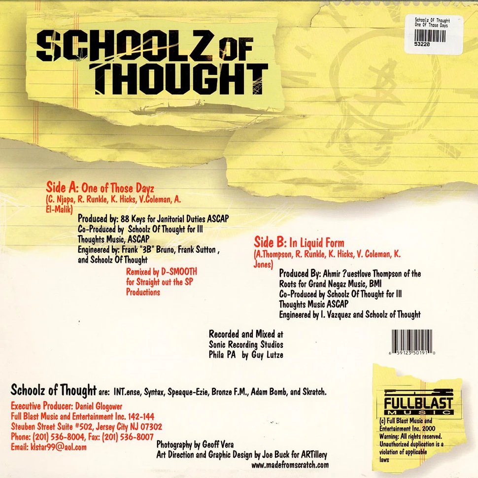 Schoolz Of Thought - One Of Those Days