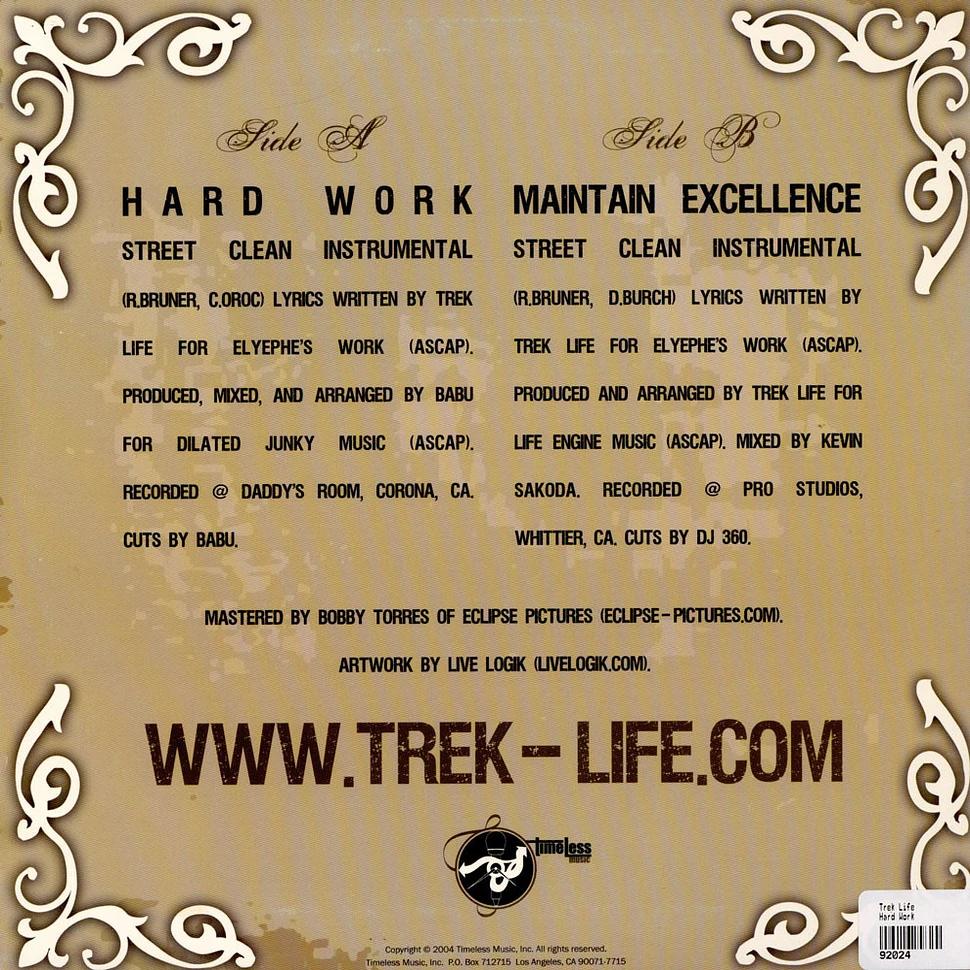 Trek Life - Hard Work / Maintain Excellence