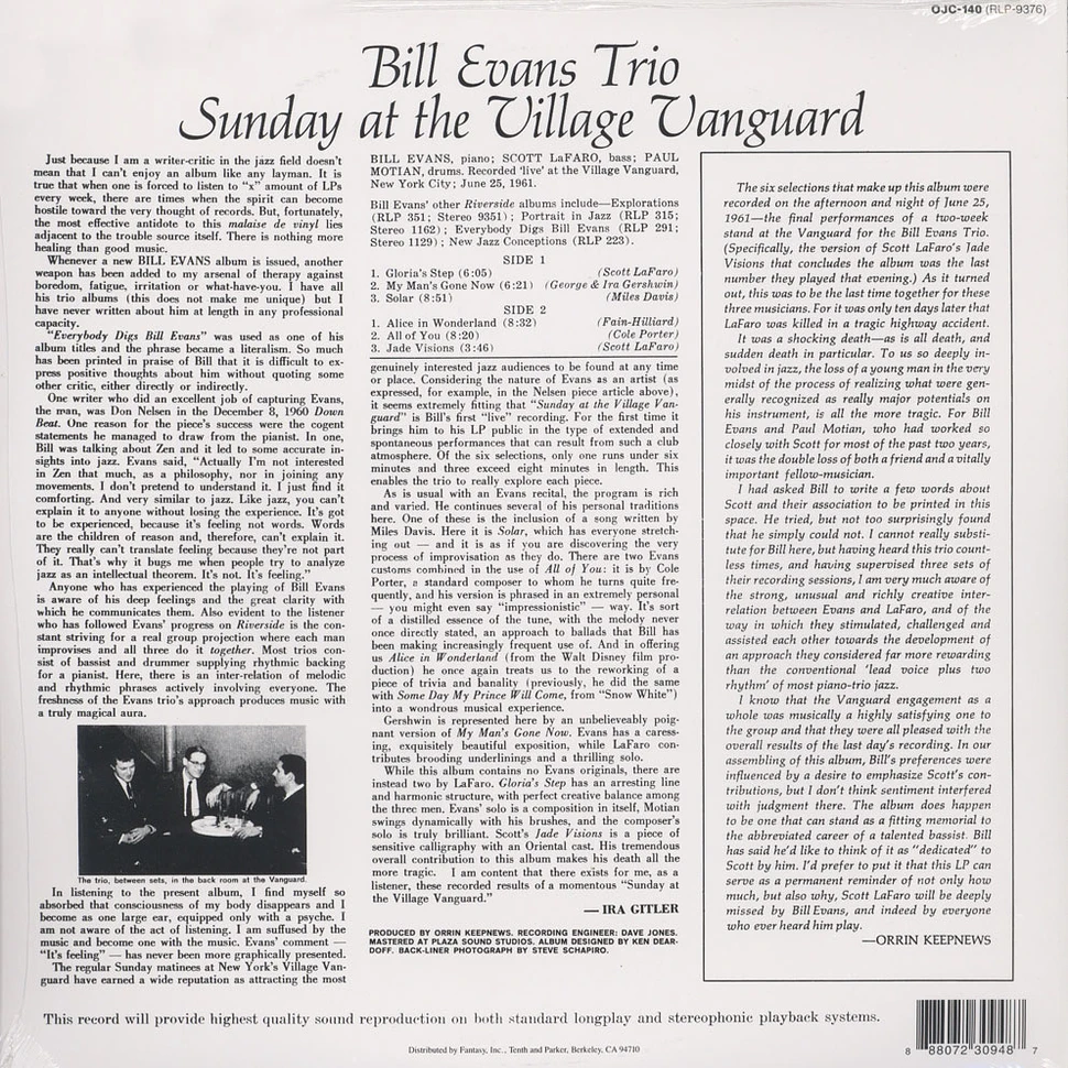 Bill Evans Trio - Sunday at the Village Vanguard
