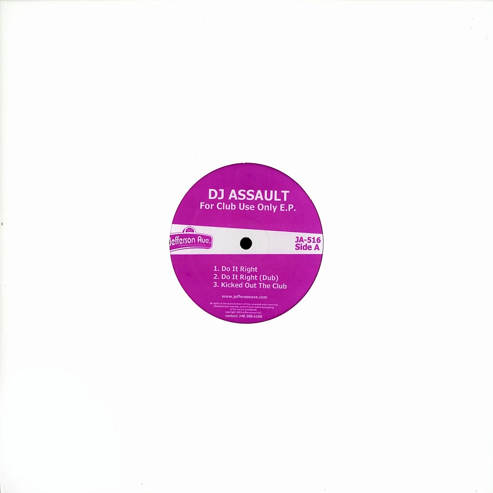 DJ Assault - For club use only EP